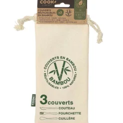 Fabrique de Styles 3 couverts réutilisables en bambou* Accessoires Réutilisables