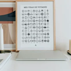 Fabrique de Styles Affiche visas de voyages 50x70cm* Cadres Déco Et Affiches