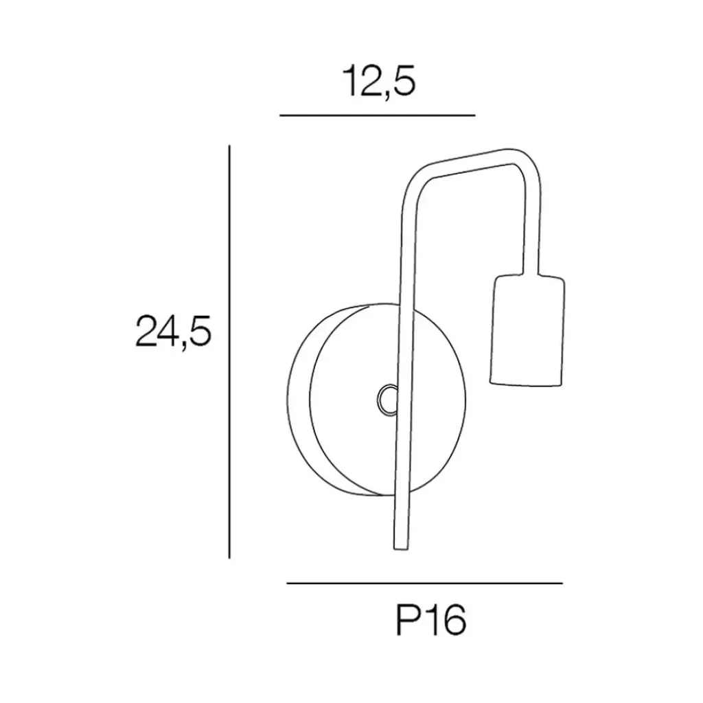 Fabrique de Styles Applique base ronde en bois naturel et métal noir* Appliques