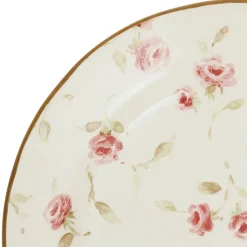 Fabrique de Styles Assiette de dessert en faïence rose et doré d20cm - Rose* Assiettes