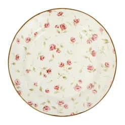 Fabrique de Styles Assiette plate en faïence rose et doré d26cm - Rose* Assiettes