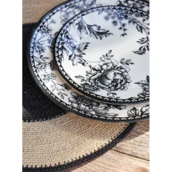 Fabrique de Styles Assiette plate en faïence noir d26cm - Lison* Assiettes