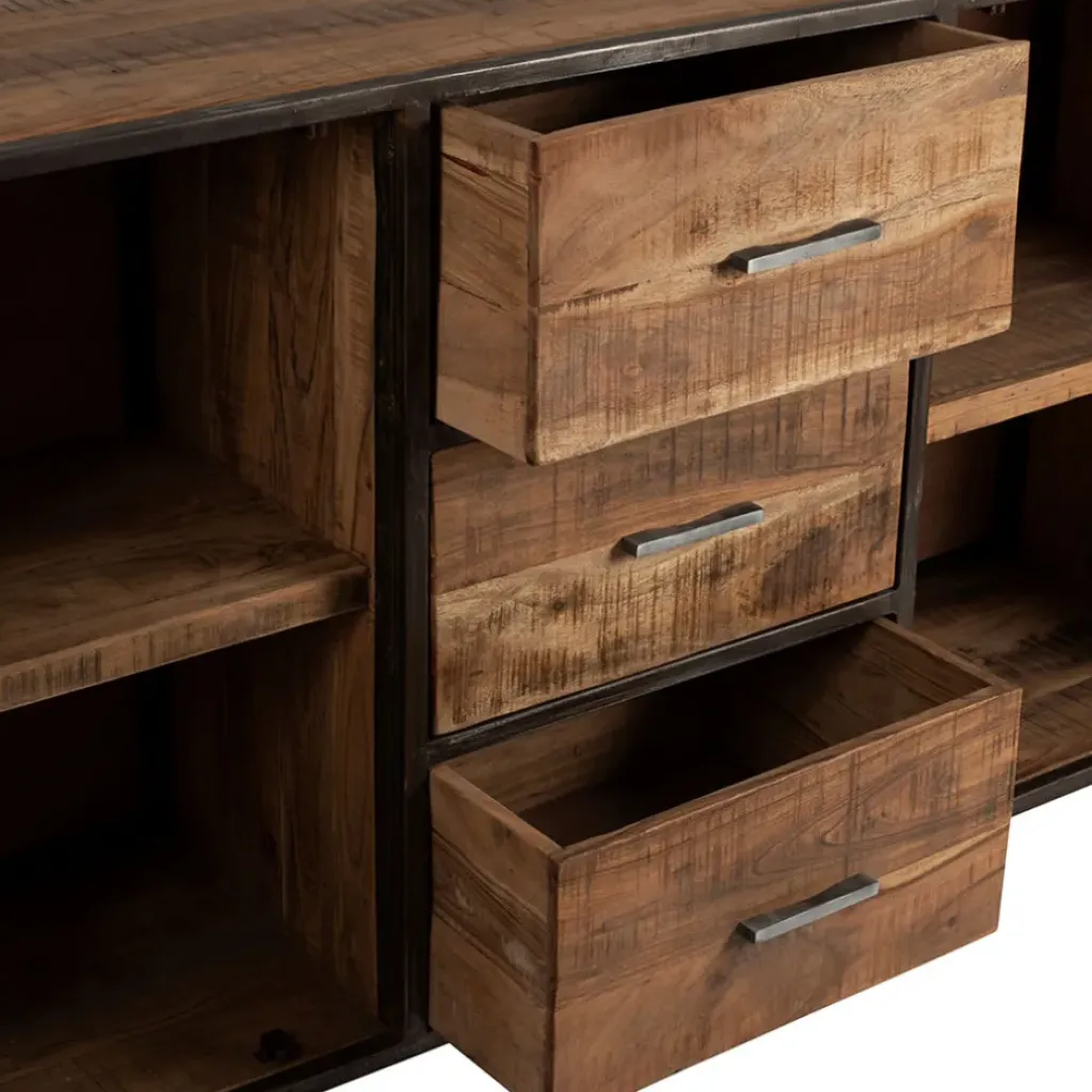 Fabrique de Styles Bahut en acacia et fer noir l150cm - Factory* Buffets Et Vitrines