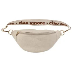 Fabrique de Styles Banane en lin et coton écru et terracotta avec bandoulière amovible - Bananez* Sacs Et Cabas