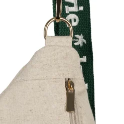 Fabrique de Styles Banane en lin et coton écru et émeraude avec bandoulière amovible - Bananez* Sacs Et Cabas