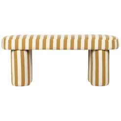 Fabrique de Styles Banc rayé en coton et bois d'hévéa - Belly* Bancs Et Banquettes