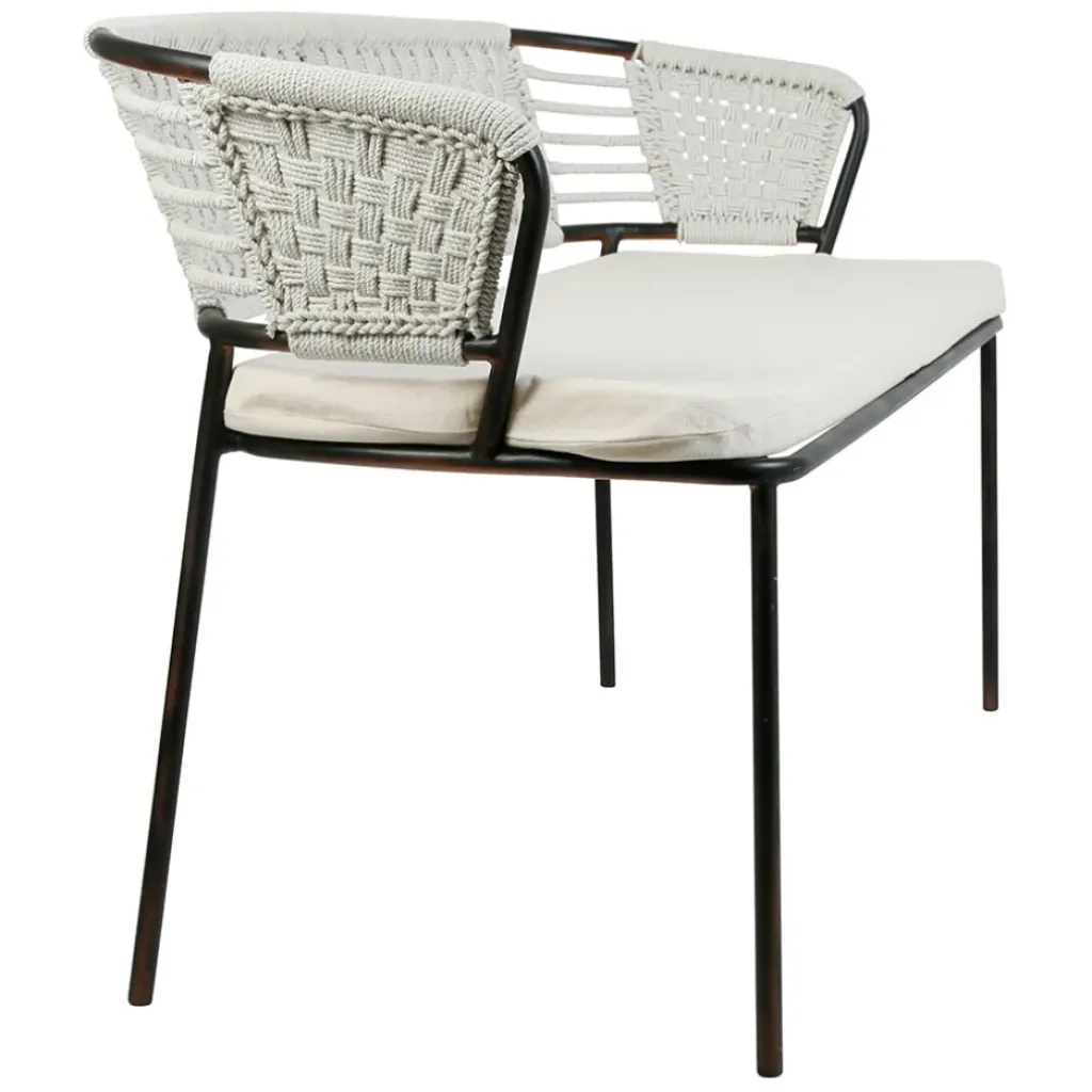 Fabrique de Styles Banquette 2 places en fer noir et coton beige - Cobalt* Bancs Et Banquettes