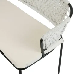 Fabrique de Styles Banquette 2 places en fer noir et coton beige - Cobalt* Bancs Et Banquettes