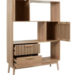 Fabrique de Styles Bibliotheque en bois naturel h140cm - Kara* Bibliothèques Et Étagères