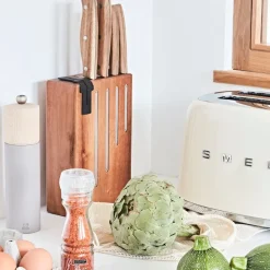 Fabrique de Styles Bloc de 4 couteaux en inox et acacia - Natural Life* Couteaux De Cuisine