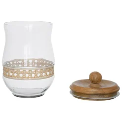 Fabrique de Styles Bocal en verre avec couvercle rotin 1.5l - Fantine* Pots Et Bocaux