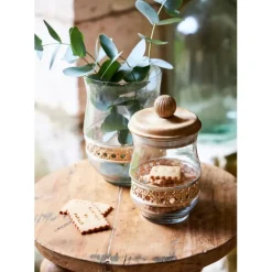 Fabrique de Styles Bocal en verre avec couvercle et rotin 75cl - Fantine* Pots Et Bocaux