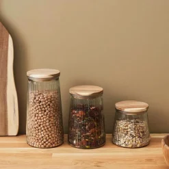 Fabrique de Styles Bocal en verre 130cl - Top-Acacia* Petits Rangements