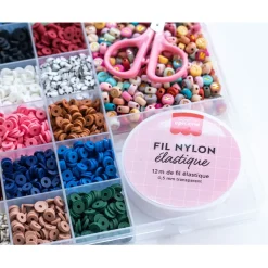 Fabrique de Styles Boite de 16 couleurs nature de perles heishi 6 mm et accessoires* Loisirs Créatifs