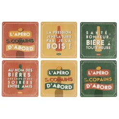 Fabrique de Styles Boite de 6 dessous de verre en liège - Copains D'Abord* Accessoires Vin Et Cocktails