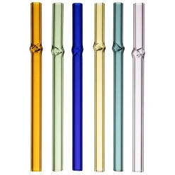 Fabrique de Styles Boite de 6 pailles torsadée en verre l12cm - Colorea* Accessoires Réutilisables