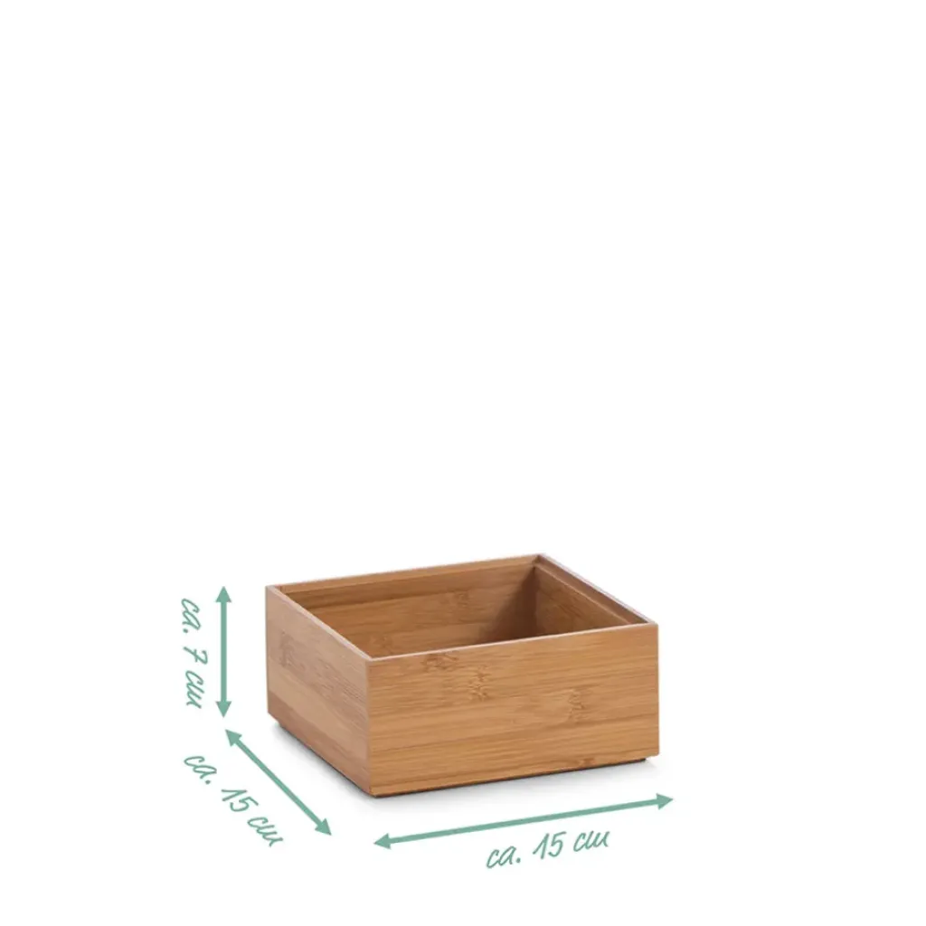 Fabrique de Styles Boite de rangement en bambou 15x15xh7cm* Rangements Salle De Bain