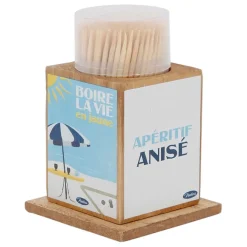 Fabrique de Styles Boite pics apéro en pin et panneau de bois bleu et jaune - Pastis* Ustensibles De Cuisine