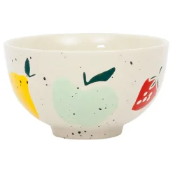 Fabrique de Styles Bol en grès moucheté blanc et pomme 35cl - Les Fruits* Bols Et Coupelles