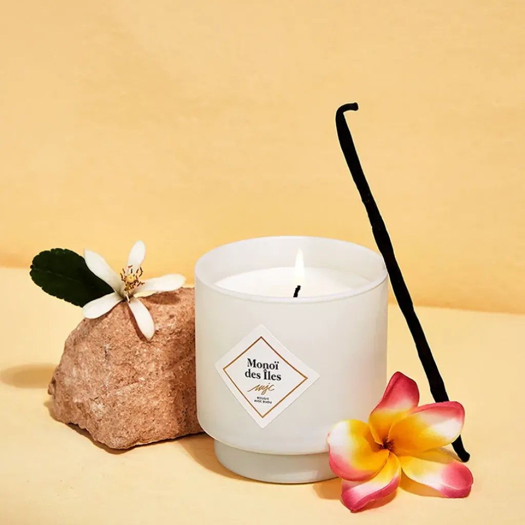 Fabrique de Styles Bougie Bijou Bracelet Or bille beige Monoï des îles 45h* Bougies Parfumées