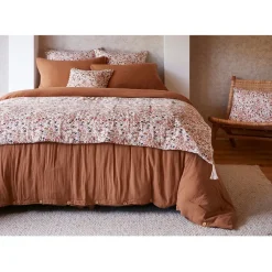 Fabrique de Styles Bout de lit en gaze de coton imprimée pampa 90x200cm - Capucine* Couvre-lits