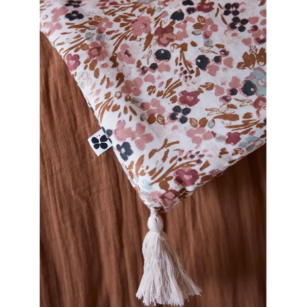 Fabrique de Styles Bout de lit en gaze de coton imprimée pampa 90x200cm - Capucine* Couvre-lits