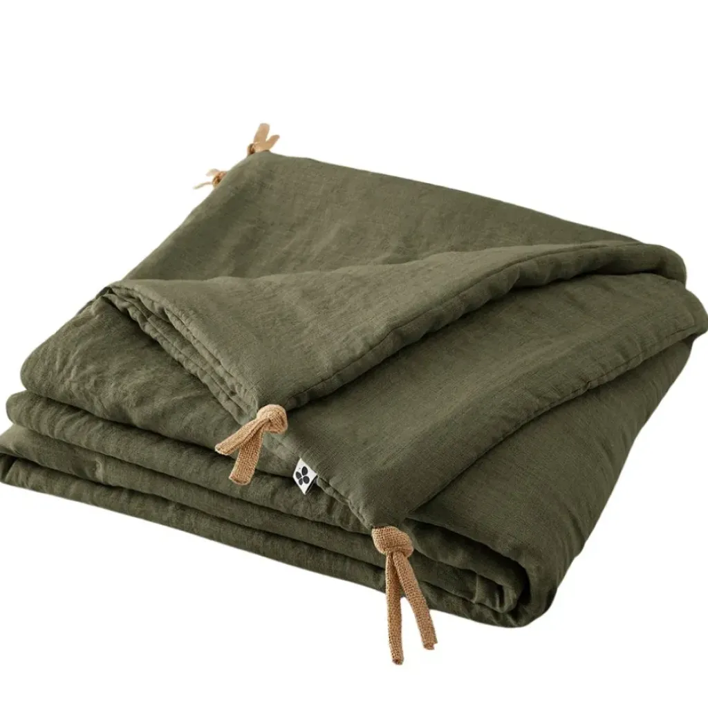 Fabrique de Styles Bout de lit en lin lavé 90x200cm - Soline* Couvre-lits