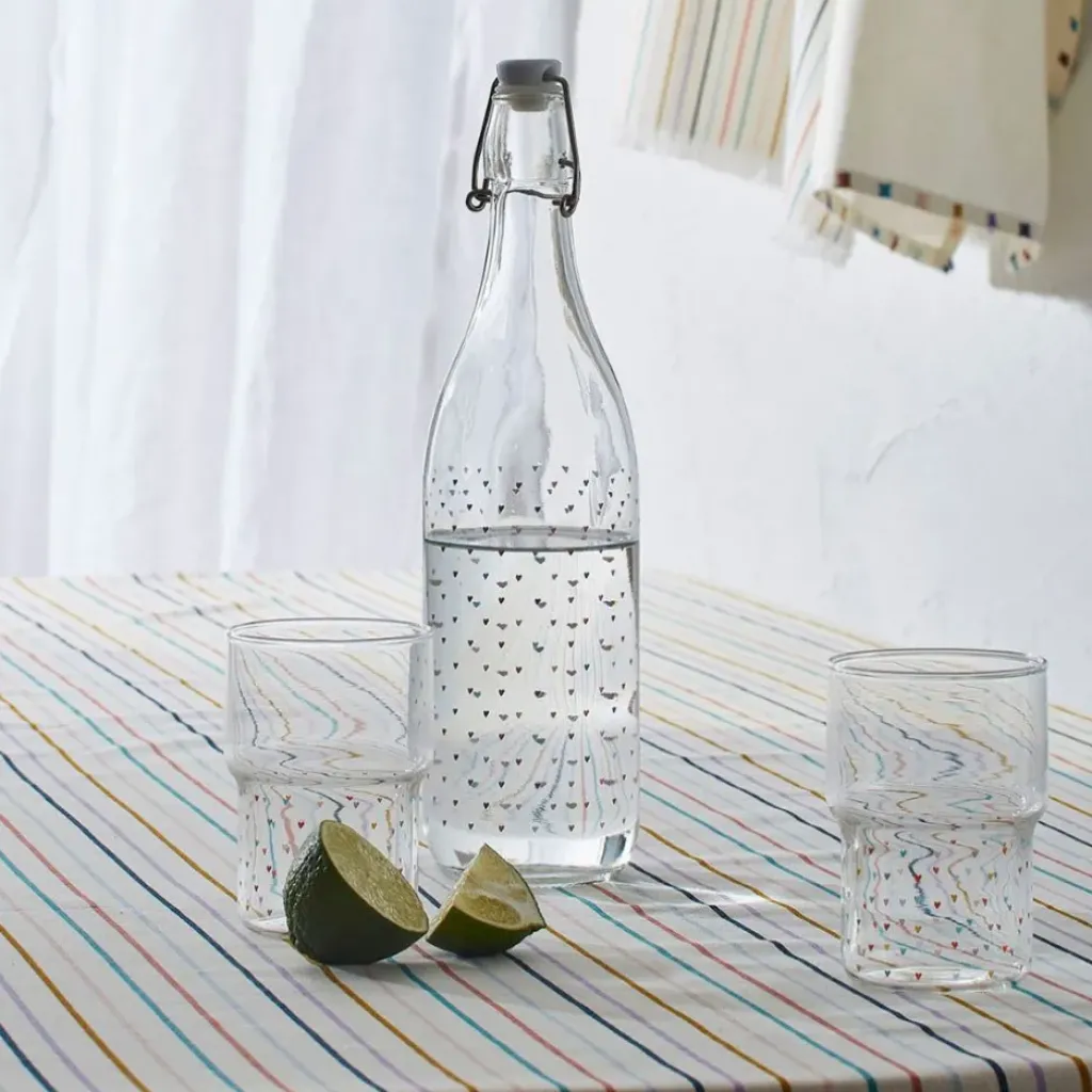 Fabrique de Styles Bouteille en verre coeur 90cl -famille* Carafes Et Pichets