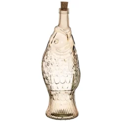 Fabrique de Styles Bouteille Poisson en verre recyclé sablé rose pâle 1.1L* Carafes Et Pichets