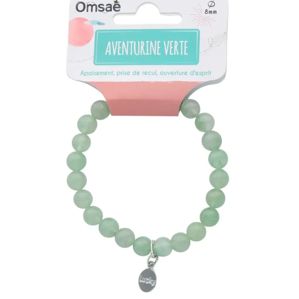 Fabrique de Styles Bracelet aventurine e perles rondes 8mm et chance* Bijoux Fantaisie