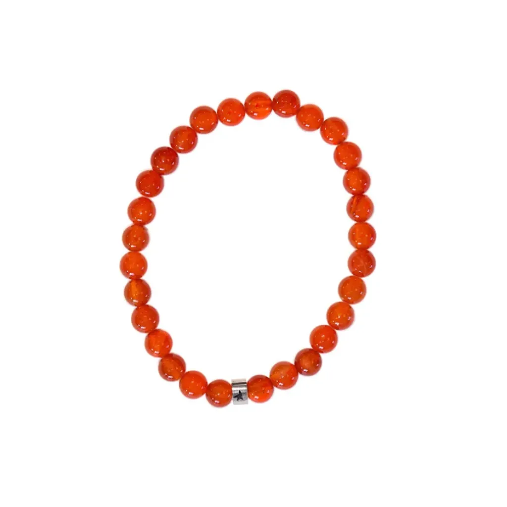 Fabrique de Styles Bracelet cornaline perles rondes 6mm* Bijoux Fantaisie