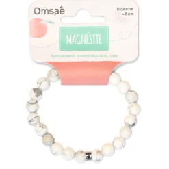Fabrique de Styles Bracelet magnésite perles rondes 8mm* Bijoux Fantaisie