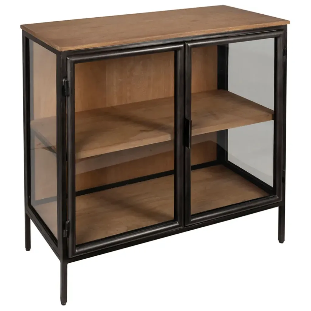 Fabrique de Styles Buffet bas 2 portes en manguier naturel et fer h90cm - Tucson* Buffets Et Vitrines