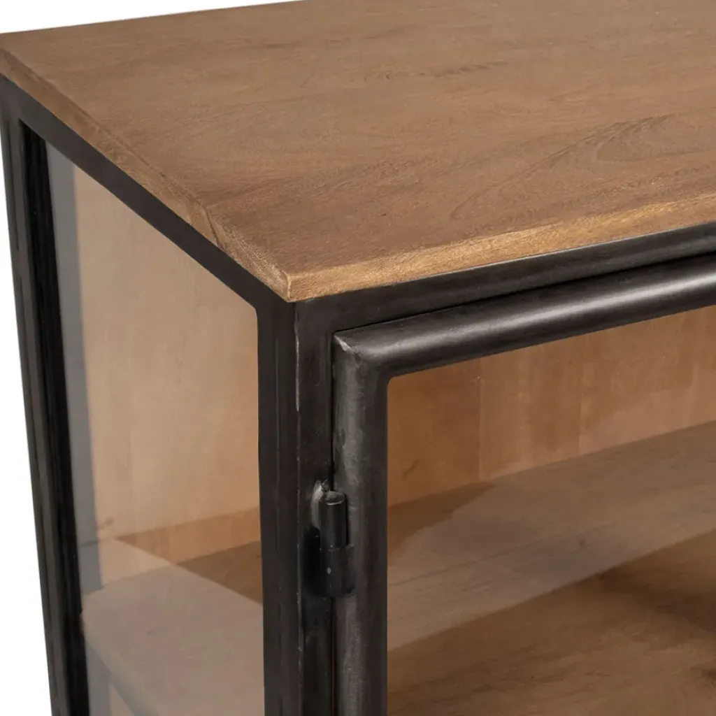 Fabrique de Styles Buffet bas 2 portes en manguier naturel et fer h90cm - Tucson* Buffets Et Vitrines