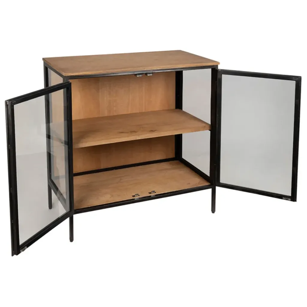 Fabrique de Styles Buffet bas 2 portes en manguier naturel et fer h90cm - Tucson* Buffets Et Vitrines