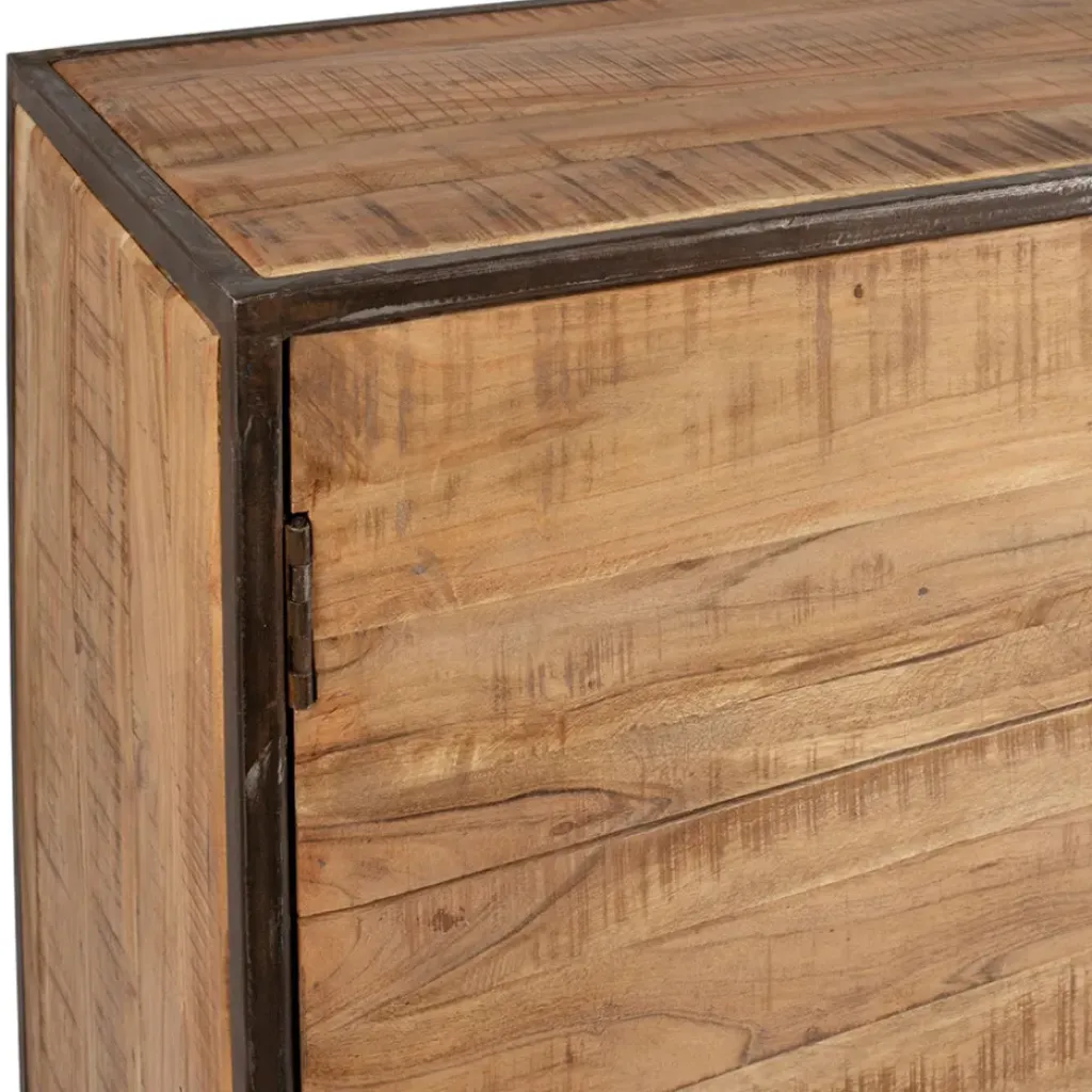Fabrique de Styles Buffet bas en acacia et fer 2 portes H90cm - Factory* Buffets Et Vitrines
