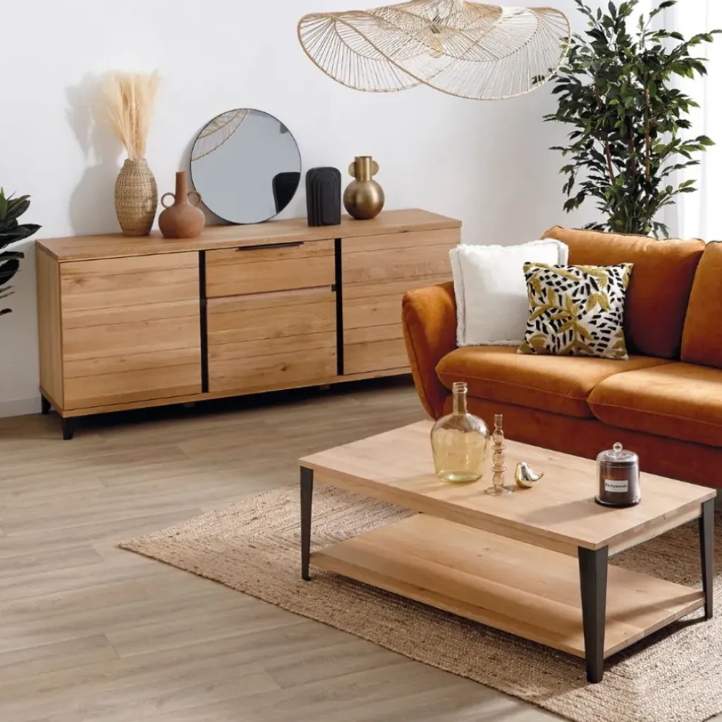 Fabrique de Styles Buffet enfilade chêne massif 3 portes et tiroir - Manny* Buffets Et Vitrines