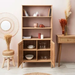 Fabrique de Styles Buffet haut en bois avec 3 niveaux H163cm - Baia* Bibliothèques Et Étagères