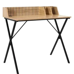 Fabrique de Styles Bureau en bois naturel et fer noir - Kara* Bureaux