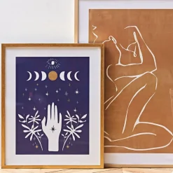 Fabrique de Styles Cadre deco encadré main visionn bleu et doré 42x52cm* Cadres Déco Et Affiches