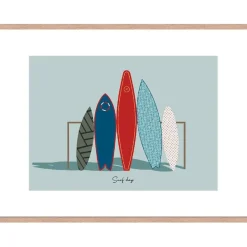 Fabrique de Styles Cadre image surf day 50x70cm lario chene* Cadres Déco Et Affiches