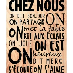 Fabrique de Styles Cadre "Chez nous" en bois naturel et noir 30x40cm* Déco À Suspendre Et Adhésive