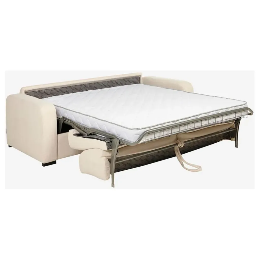 Fabrique de Styles Canapé convertible 28kg 2 places en tissu lenny crème - Porto* Canapés Convertibles