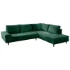 Fabrique de Styles Canapé d'angle droit 5 places André - effet velours - Seven emerald* Canapés D'angle