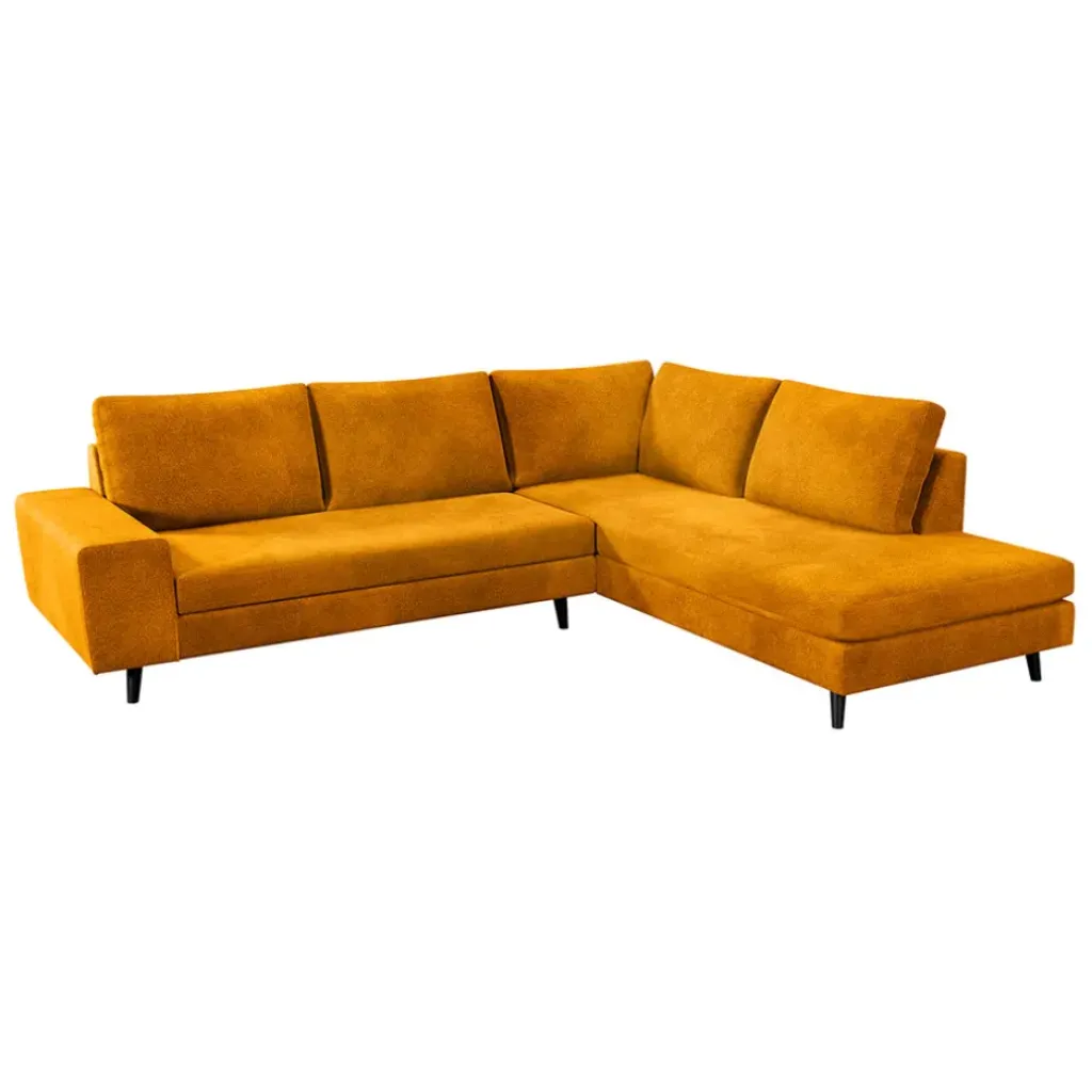 Fabrique de Styles Canapé d'angle droit 5 places André - effet velours - Seven emerald* Canapés D'angle