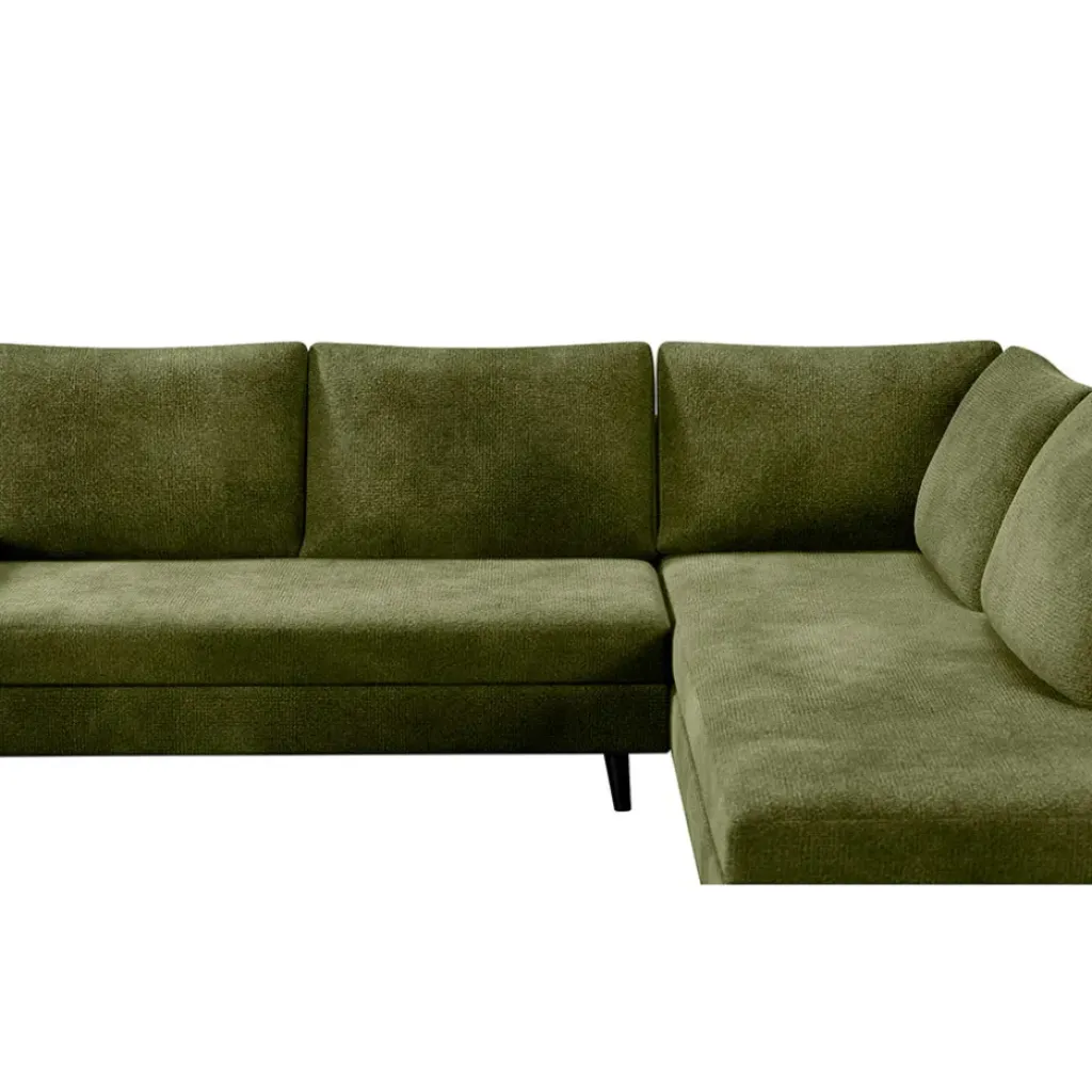 Fabrique de Styles Canapé d'angle droit 5 places André - effet velours - Seven emerald* Canapés D'angle