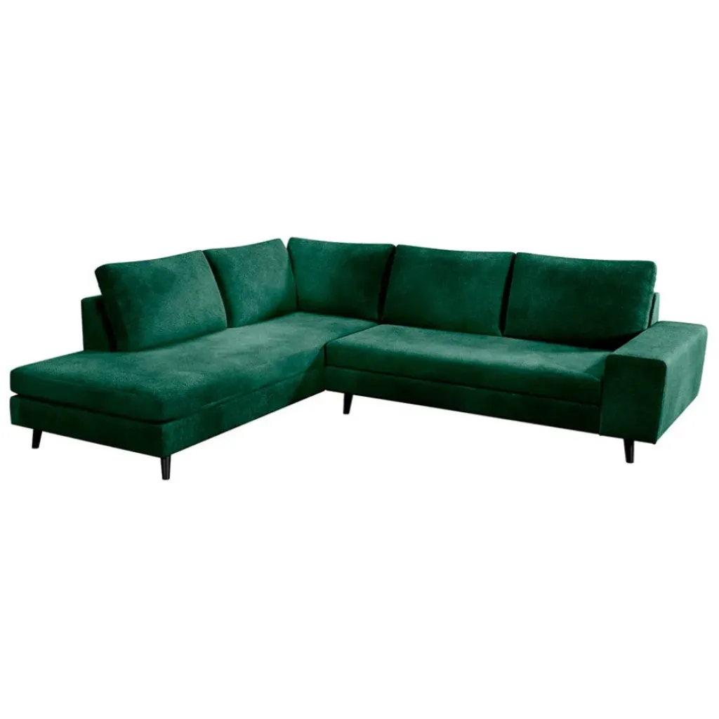 Fabrique de Styles Canapé d'angle droit 5 places André - effet velours - Seven emerald* Canapés D'angle