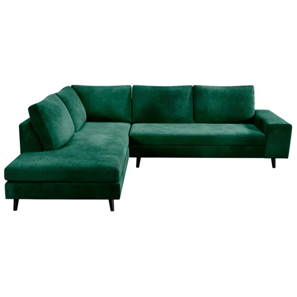 Fabrique de Styles Canapé d'angle droit 5 places André - effet velours - Seven emerald* Canapés D'angle
