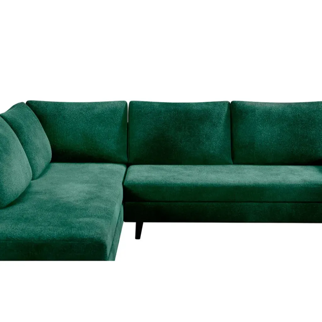 Fabrique de Styles Canapé d'angle droit 5 places André - effet velours - Seven emerald* Canapés D'angle