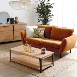 Fabrique de Styles Canapé fixe 2 places AXEL - Tissu Texturé - Crown Black* Canapés Fixes